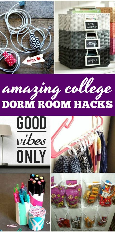 Amazing College Dorm Room Hacks! These DIY ideas are so helpful and perfect if you are headed to college or needing to save space! DIY Tips and Hacks for your closet, kitchen, pantry, and more! #passion4savings #college #dorm #dormroom #hacks #organization #easy Classic Dorm Room, College Dorm Room Hacks, Washi Tape Frame, Diy Dorm Room, Toddler Room Organization, Small Room Organization, Diy Dorm, Plastic Storage Drawers, Living Classic