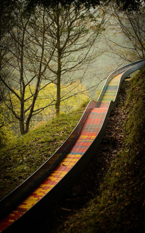 The World's Coolest Playgrounds | A Cup of Jo Cool Playgrounds, Playground Design, Backyard Playground, A Hill, Land Art, Outdoor Play, Japan Travel, Malaga, In The Woods