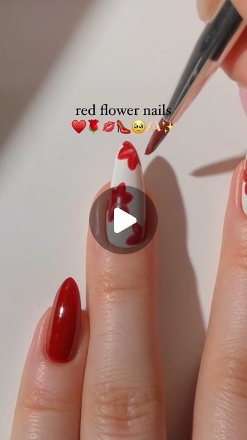 Paula 💅🏻🌙💗 on Instagram: "elegant red flower nails! ♥️🌹✨
i just HAD to do another nail design with the new Fleurwee plant-based gels & what could be better than a flower mani that actually smells like flowers?! <3
— using:
• @melodysusie_official 
deep red gel polish “Rose Red” ♥️
white gel polish “Camellia White” 🤍
gel top coat
(use my code paular12 for 12% off! <3)
#flowernails #rednails #summernails #minimalnails #classynails #nailart #nailarttutorial #nailinspo #naildesign #diynails #fleurweegel #reels" Red Nails White Flowers, Red Flower Nails, Camellia White, Red Gel Polish, White Gel Polish, Nail Polish Art Designs, Red And White Nails, Minimal Nails, Nail Polish Art