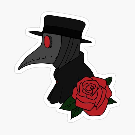 Get my art printed on awesome products. Support me at Redbubble #RBandME: https://www.redbubble.com/i/sticker/Plague-Doctor-with-Rose-by-HaleyDawnMakes/58874144.EJUG5?asc=u Plague Doctor Sticker, Dr Plague, Doctor Stickers, Rose Sticker, Plague Doctor, Top Artists, My Art, Awesome Products, Vinyl Sticker