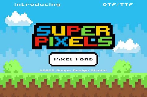 Super Pixels - Pixel Font Get it now!! #font #fonts #fontdesign #fontdesigns #bestfont #fontblod #handmade #handwriting #handwritten #fontfancy #fontcool #fontdecorative #fontding-bats #fontgraffiti #fontscript #fonthandwriting #fontsans-serif #fontserif #designgrapchic #premiumdesign #graphicriver #envato #envatomarket #envatoelements #creativemarket #freepik #dafont #befont #myfont #behance #shutterstock #dribbble Retro Game Design, Pixel Display, Font Creator, Pixel Font, Film Logo, Ttf Fonts, Design Themes, Font Graphic, Retro Typography