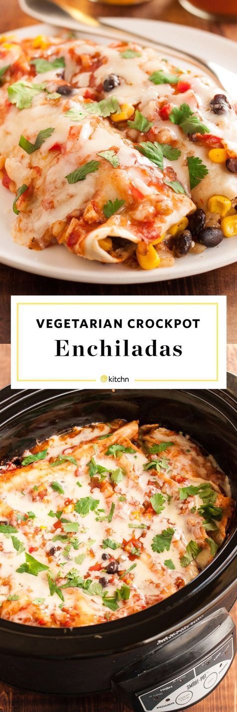 Crockpot Enchiladas, Enchiladas Crockpot, Plant Based Proteins, Slow Cooker Black Beans, Slow Cooker Enchiladas, Eat More Veggies, Black Bean Enchiladas, Vegetarian Crockpot Recipes, Crock Pots