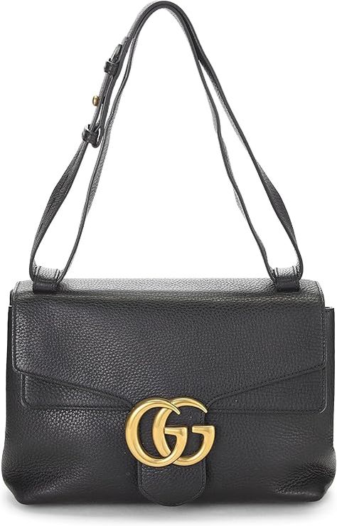 Amazon.com: Gucci, Pre-Loved Black Leather GG Marmont Shoulder Bag, Black : Luxury Stores Bottega Veneta Shoulder Bag, Gucci Gg Marmont, Black Luxury, Gucci Leather, Laura Geller, Gg Marmont, Backpack Tote Bag, Cow Boy, Shoulder Bag Black