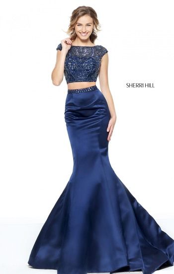 Spring 2017 - SHERRI HILL 2 Piece Prom Dress, Evening Dress Long, Sherri Hill Prom, Simply Dresses, Prom Dresses 2017, Sherri Hill Prom Dresses, Sherri Hill Dresses, Piece Prom Dress, Trendy Dress