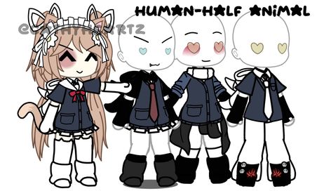 Gacha School Outfit, Gacha Club Monster Oc Ideas, Gacha Life School Uniforms, Gacha Uniform Ideas, Gacha Club School Uniform Ideas, Gacha Life Uniform Ideas, Gacha School Uniform, Gacha Avatar, Gacha Life Sleep Outfits