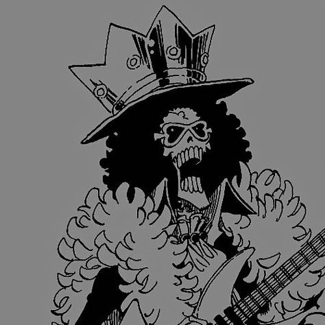 Brook manga icon Brook Manga Icon, One Piece Brook Manga, One Piece Brook, Manga Icon, Manga Icons, Skeleton, One Piece, Black And White, White