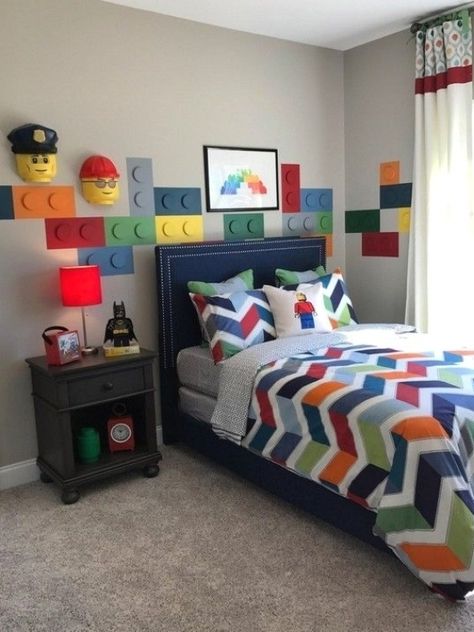 36 Awesome Lego room designs #bedroomideas #bedroom Lego Bedroom Decor, Boys Bedroom Sets, Lego Room Decor, Lego Bedroom, Boys Bedroom Makeover, Awesome Lego, Boy Bedroom Design, Lego Mecha