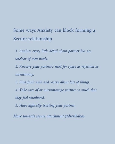 @drerikakao on Instagram: “Continued from last post @drerikakao 1. Analyze every little detail about partner but are unclear of own needs. You may feel insecure and…” Insecure Partner, Feeling Insecure, Last Post, Self Help, Take Care, No Worries, Mindfulness, Feelings, Health