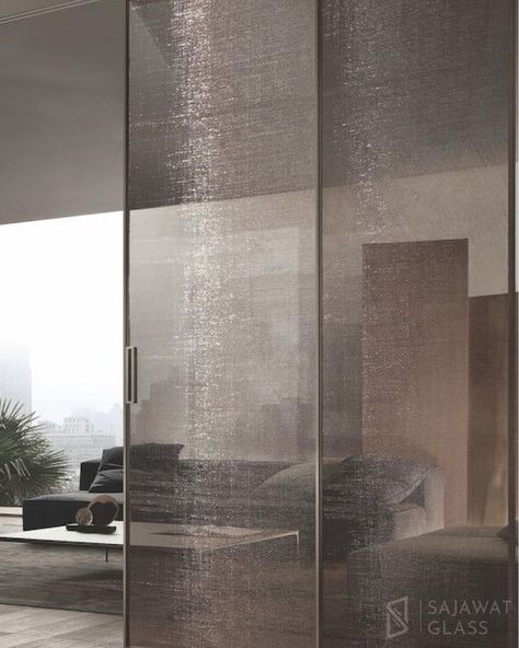 Mesh Glass Partition, Mesh Closet Door, Metal Mesh Glass Door, Fabric Sandwiched Glass Wardrobe, Mesh Wardrobe Doors, Metal Mesh Doors, Fabric Glass Door, Laminated Glass Design, Glass Sliding Partition Design