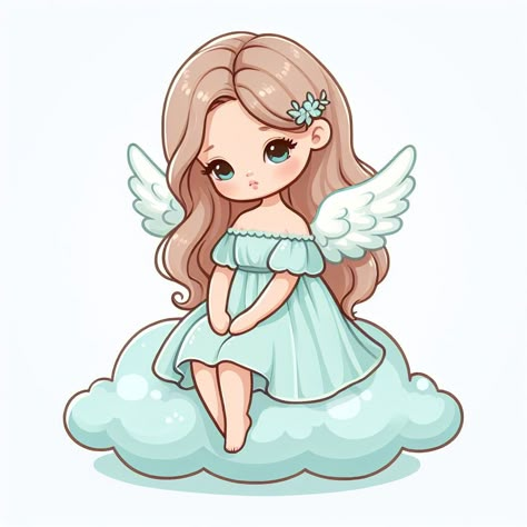 Angel Cartoon, Imagination Drawing, Angel Clipart, Illustrator Design Tutorial, Baby Drawing, Cartoons Png, Illustration Art Girl, Art Drawings Sketches Creative, Cute Easy Drawings