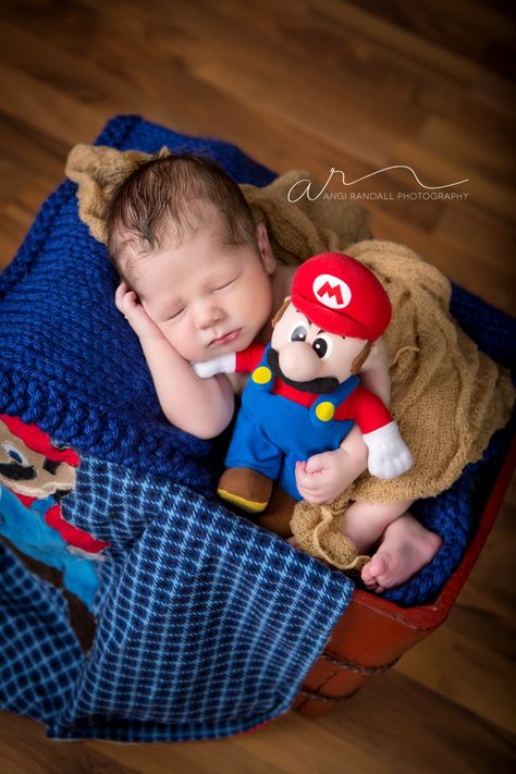 Super Mario Baby www.angirandallphotography.com Debut Photoshoot, Newborn Baby Boy, Family Portrait Photography, Photography Newborn, Newborn Photoshoot, Newborn Photo, Baby Boy Newborn, Mario Bros, Newborn Photos