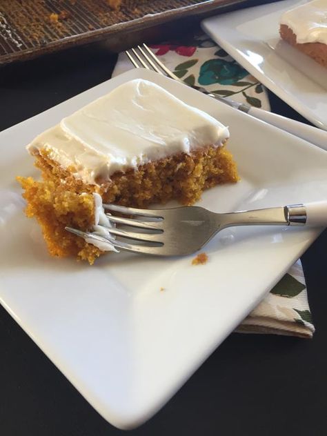 Paula Deen's Pumpkin Bars are an easy fall recipe that my family has made for years. Paula Deen's Pumpkin Bars Paula Dean Pumpkin Bars, Paula Deen Pumpkin Pie, Paula Deen Pumpkin Bars, Pumpkin Cake Bars, Best Pumpkin Bars, Gluten Free Pumpkin Bars, Pumpkin Squares, Dairy Free Frosting, Gluten Free Kitchen