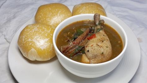 Nsala Soup Recipe (White Soup) | Igbo People Foods White Soup, Goat Meat, Nigerian Food, Iron Rich Foods, People Food, Leafy Vegetables, Stuffed Pepper Soup, Cooking Spoon, Rich In Protein