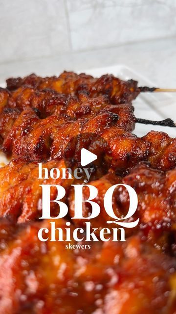 Dasha | Easy Family Meals on Instagram: "You have to try these HONEY BBQ CHICKEN skewers cooked right in the air fryer and done in ~ 25 minutes. 

They are the perfect blend of sweet and spicy and sooo easy to make. Seriously, you can’t mess these up! 

INGREDIENTS —
• 2lbs of boneless, skinless chicken thighs, cut into 1-inch pieces. These made 5 large skewers which were more than enough for my family
• BBQ sauce (I used @sbrbbq)
• honey
• 2 tablespoon of avocado  oil
• BBQ seasoning. I made my own using (paprika, garlic powder, brown sugar, chili powder, cayenne pepper, minced onion, salt and pepper)
• wooden skewers, soaked in water for 30 minutes

Place the chicken in a bowl add oil, seasonings, and honey. Mix well, making sure the chicken is well coated. Cover the bowl and refrigerate Chicken Kabobs On The Grill, Bbq Chicken Skewers, Wooden Skewers, Honey Bbq Chicken, Family Bbq, Bbq Seasoning, Honey Bbq, Boneless Skinless Chicken Thighs, Skinless Chicken Thighs