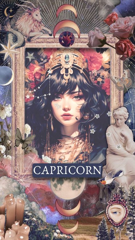 Capricorn Witch, Alison Core, Goddess Lilith, Capricorn Aesthetic, Capricorn Art, Stars Align, Manifestation Board, Witch Art, Zodiac Capricorn