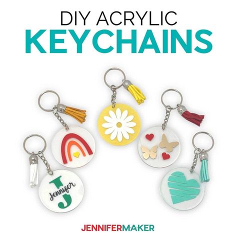 DIY Acrylic Keychains on the Cricut: Easy & Cute! - Jennifer Maker Diy Handwarmers, Jennifer Maker, Trending Crafts, How To Use Cricut, Foam Paint, Keychain Ideas, Acrylic Keychains, Infusible Ink, Cricut Craft Room