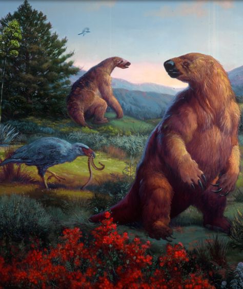 Giant sloths Giant Sloth, Ground Sloth, Dinosaur Era, Prehistoric Wildlife, Sloth Art, Wildlife Artwork, Prehistoric World, Ancient Animals, Paleo Art