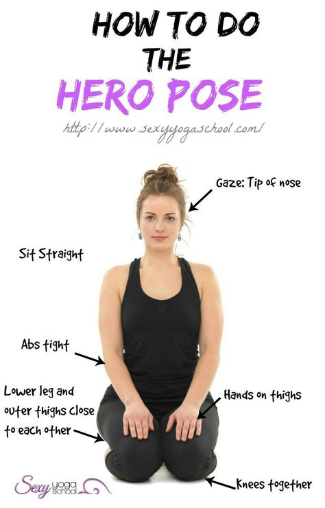 Hero Pose Yoga, Hero Pose, How To Yoga, Yoga Techniques, Ju Jitsu, Yoga And Pilates, Yoga Times, Yoga School, Beginners Yoga