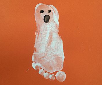 Handprint Calendar: Ghost Handprint Calendar, Fall Crafts For Toddlers, Footprint Art, Daycare Crafts, Fall Crafts For Kids, Baby Art, Baby Crafts, Toddler Crafts