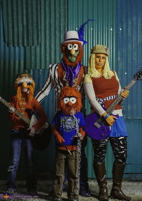 We always do a theme as a family for our Halloween costumes. I'm obsessed... OBSESSED... with all things Muppets. Doctor Teeth and The Electric Mayhem seemed the most feasible option for incarnate Muppet costumes that I could actually make and pull off as accurately as... Diy Muppet Costumes, Dr Teeth And The Electric Mayhem Costume, Electric Mayhem Costume, Family Muppet Costumes, Muppets Costumes Diy, Muppets Family Costume, Muppets Group Costume, Muppets Halloween Costumes, Muppet Costumes