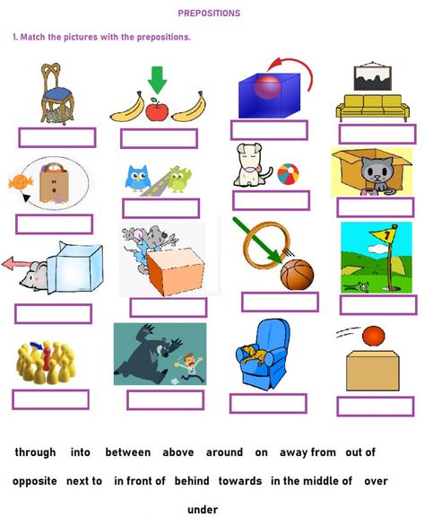 Preposition Of Movement Worksheet, Preposition Worksheets, Second Language, Math Activities Preschool, School Subjects, 5th Grades, Online Workouts, Google Classroom, Teaching English