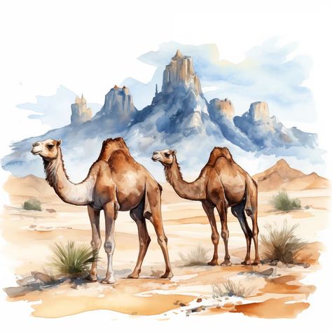 10 Camels, Camel in Desert JPG, Watercolor Clipart, High Quality Jpgs, Digital Download, High Resolution, Commercial Use - Etsy Ukraine Camels Desert, Camels Art, Watercolor Stickers, Desert Painting, Watercolor Clipart, Car Stickers, Watercolor Illustration, Bumper Stickers, Mammals