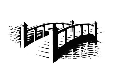 Wood Bridge Bridge Tattoo Simple, Lake Sketch, Bridge Silhouette, Bridge Illustration, Odyssey Art, Bridge Tattoo, Path Art, Bridge Drawing, Steven Noble