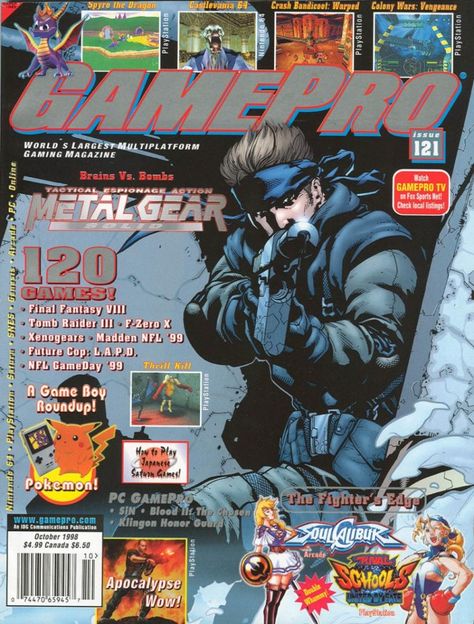 Metal Gear Gamepro magazine Retro Game Magazine, Playstation Magazine 2000s, Metal Gear Poster, Metal Gear Solid Poster, Gamepro Magazine, Playstation Magazine, 2000s Posters, Game Magazine, Video Game Magazines