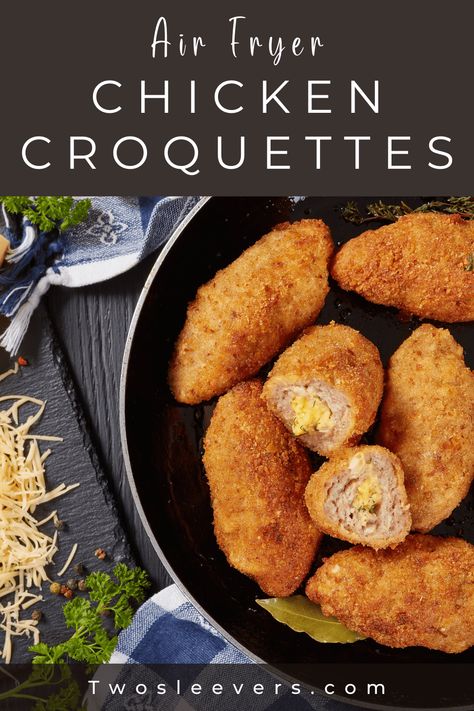 Turkey Croquettes Recipes Air Fryer, Air Fryer Chicken Croquettes, Croquettes Air Fryer, Turkey Croquettes, Potato Croquette Recipe, Chicken Croquettes Recipe, Tandoori Recipes, Chicken Croquettes, Croquettes Recipe