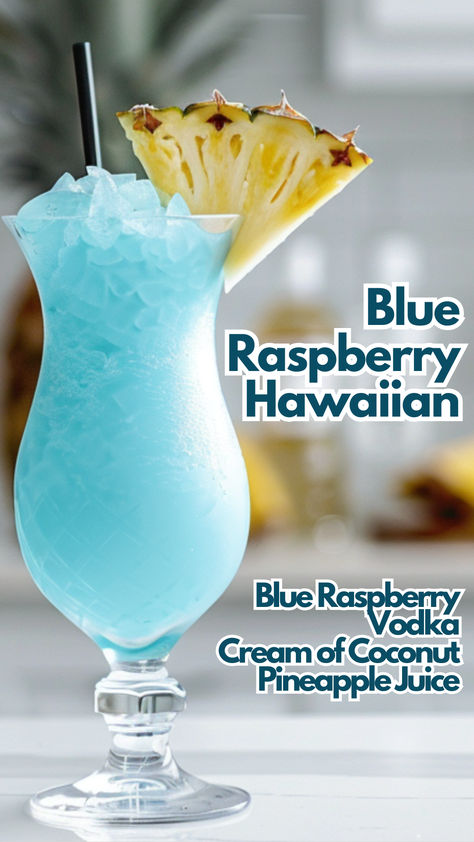 Blue Raspberry Hawaiian Svedka Blue Raspberry Drinks, Sweet Alcoholic Drinks Easy, Blue Raspberry Vodka Drinks, Fun Summer Drinks Alcohol, Mixed Drinks Alcoholic, Summer Alcoholic Drinks, Au Vodka, Food For Fitness, Coconut Cocktails