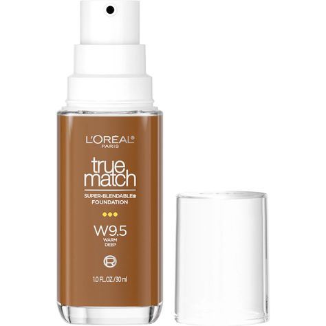 Tomorrow Buy L'Oreal Paris True Match Super-Blendable Foundation, W9.5 Warm Deep, 1 fl oz at Walmart.com Loreal Paris True Match, True Match Foundation, Loreal True Match, Spf Makeup, Medium Coverage Foundation, Foundation With Spf, Skin Undertones, Gloss Labial, Glow Foundation