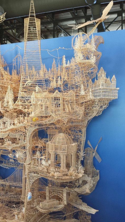 37 Cool Pictures to Improve Your Mood - Gallery Toothpick Sculpture, Stylo Art, رعب نفسي, Wow Art, Sculpture Installation, Toothpick, Art Plastique, Interesting Art, 3d Art