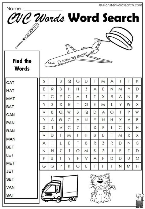 cvc word search Word Search Kindergarten, Cvc Word Search, Homework Folders, Ccvc Words, Phonics Chart, Cvc Worksheets, Cvc Words Worksheets, Cvc Words Kindergarten, Word Cat