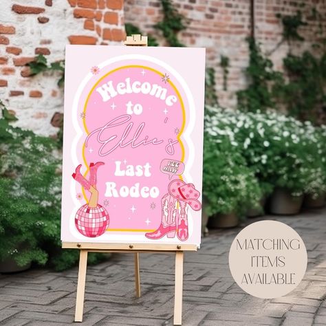 Last Rodeo Hen Do Sign | Last Rodeo | Cowgirl Themed | Lets Go Girls | Hen Do | Rodeo by DaisyDesignsBespoke on Etsy Hen Do Last Rodeo, Last Rodeo Hens, Hen Do Party, Lets Go Girls, Last Rodeo, Bachelorette Ideas, Rodeo Cowgirl, Hens Party, A3 Prints