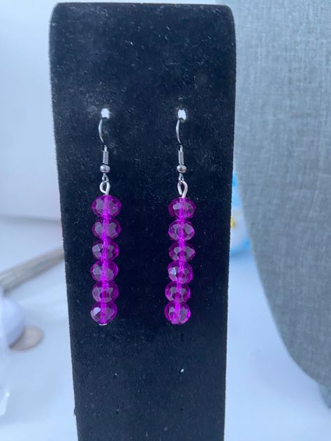 How to make glass bead earrings | jewelry | Michaels Bent Nose, Glass Bead Earrings, Fish Hook Earrings, Star Jewelry, Upcycled Jewelry, Head Pins, Pink Beads, Faceted Glass, Bead Earrings