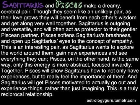 Sagittarius And Pisces Compatibility, Quotes About Love For Him, Pisces Relationship, Capricorn Compatibility, Pisces Compatibility, Sagittarius Compatibility, Birth Signs, Pisces Traits, Sagittarius Moon