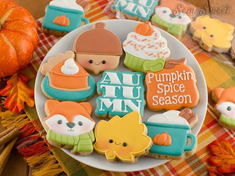 Semi Sweet Designs, Toffee Cookie Recipe, Fall Decorated Cookies, Ideas For Autumn, Cookie Sets, Sweet Sugarbelle, Petal Dust, Toffee Cookies, Pumpkin Spice Cookies