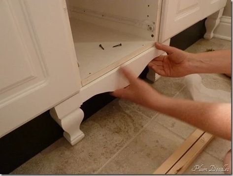 Making Kitchen Cabinets Look Like Furniture, How To Make Kitchen Cabinets, Cabinet Cabinet, Stock Kitchen Cabinets, Cabinet Diy, Kitchen Base Cabinets, Bathroom Vanity Makeover, Update Cabinets, Rta Cabinets