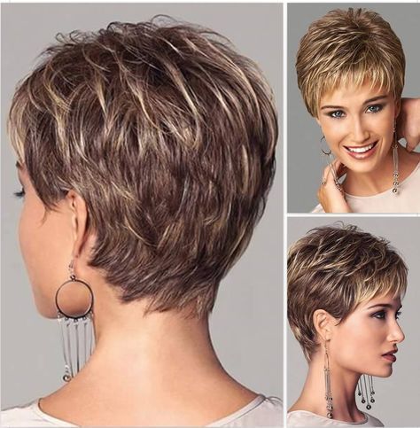 Christmas Borders, Haircuts For Round Faces, Short Hairstyles Over 50, Longer Pixie Haircut, Short Haircuts For Women, Short Grey Hair, Short Hairstyles For Thick Hair, Great Hairstyles, Short Hair Styles For Round Faces