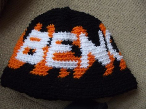 Bengals Crochet Hat Cincinnati Bengals Crochet, Bengals Crochet, Fair Isle Hat, Tag Print, Crochet Beanie, Cincinnati Bengals, Crochet Hat, Crochet Fashion, Fair Isle