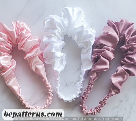 Diy Hair Accessories For Women, Scrunchies Headbands, Scrunchie Headband, Statement Headband, Crochet Hairband, Headband Diy, Diy Hair Scrunchies, Diy Hair Accessories Ribbon, Hair Tie Accessories