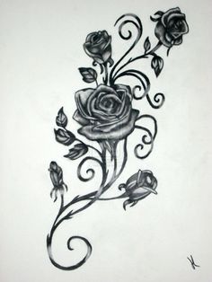 Rose Vine Tattoo, Eldritch Tattoo, Rose Vine Tattoos, Flower Vine Tattoos, Vine Drawing, Vine Tattoo, Black Rose Tattoos, Rose Vine, Tattoo Templates