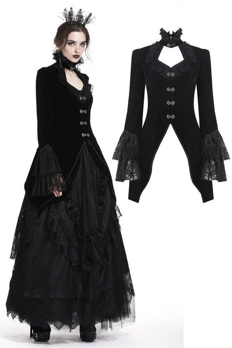 Goth Fashion Outfits, Gothic Blouse, Goth Outfit Ideas, Strega Fashion, Dark In Love, Dark Dress, Witch Fashion, Outfits Y2k, Gothic Outfits