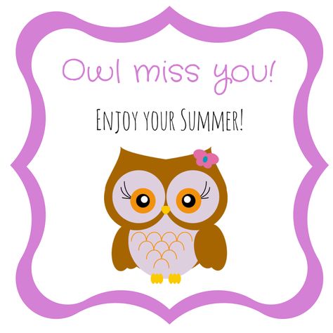 Owl Miss You Free Printable, Owl Miss You, Cute Owl Cartoon, Owl Teacher, Owl Theme Classroom, Diy Birthday Gifts For Friends, Owl Theme, Theme Classroom, Owl Gifts