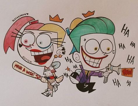 Cosmo Und Wanda, Alef Vernon, Tim Burton Art Style, Disney Character Drawings, Cosmo And Wanda, Crazy Costumes, Tim Burton Art, Odd Parents, Beach Tattoo