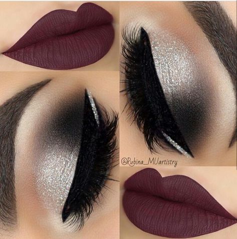 Gunmetal Eyeshadow, Different Types Of Makeup, Fall Makeup Ideas, Maquillage Kylie Jenner, Silver Lipstick, Make Up Designs, Flot Makeup, Fall Makeup Looks, Smink Inspiration