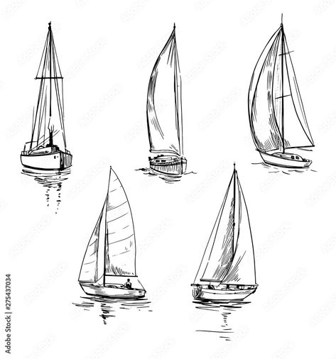 Tattoo Sailboat, Sailboat Outline, Yacht Tattoo, Sailboat Sketch, Sailing Tattoo, Sailboat Drawing, Tre Kunst, Sailboat Tattoo, Boat Tattoo