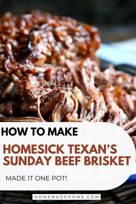 Brace yourself for a dinner experience that will redefine what's possible—all from the convenience of one pot! The Homesick Texan’s Sunday Beef Brisket recipe isn't just about simplicity; it's a culinary masterpiece that promises to tantalize your senses. And with the horseradish jalapeno sauce adding an extra kick, get ready for a meal that will leave you speechless! Christmas Brisket, Best Brisket Recipe, Brisket Crock Pot, Baked Brisket, Beef Brisket Sandwich, Beef Brisket Recipe, Brisket Oven, Homesick Texan, Dinner Experience