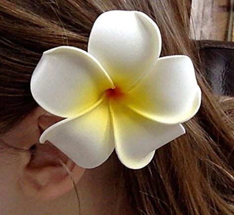 Hairpin Diy, Hawaiian Flower Hair, White Plumeria, Flower Foam, Foam Flower, Flower Hairpin, Hawaiian Plumeria, White And Blue Flowers, Red Rose Flower