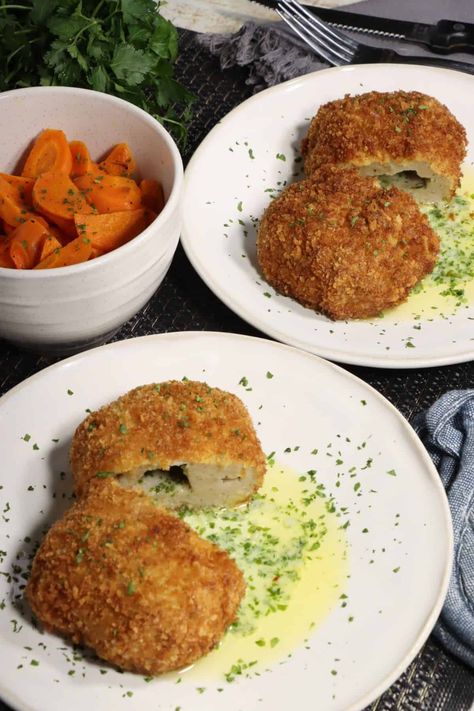 Dinner for Two: Ground Chicken Kiev - Eat the Bite Chicken Keiv Recipe, Chicken Kiev Recipe, Panko Chicken, Chicken Kiev, Panko Crumbs, Ground Chicken Recipes, Panko Bread Crumbs, Dinner For Two, Ground Chicken